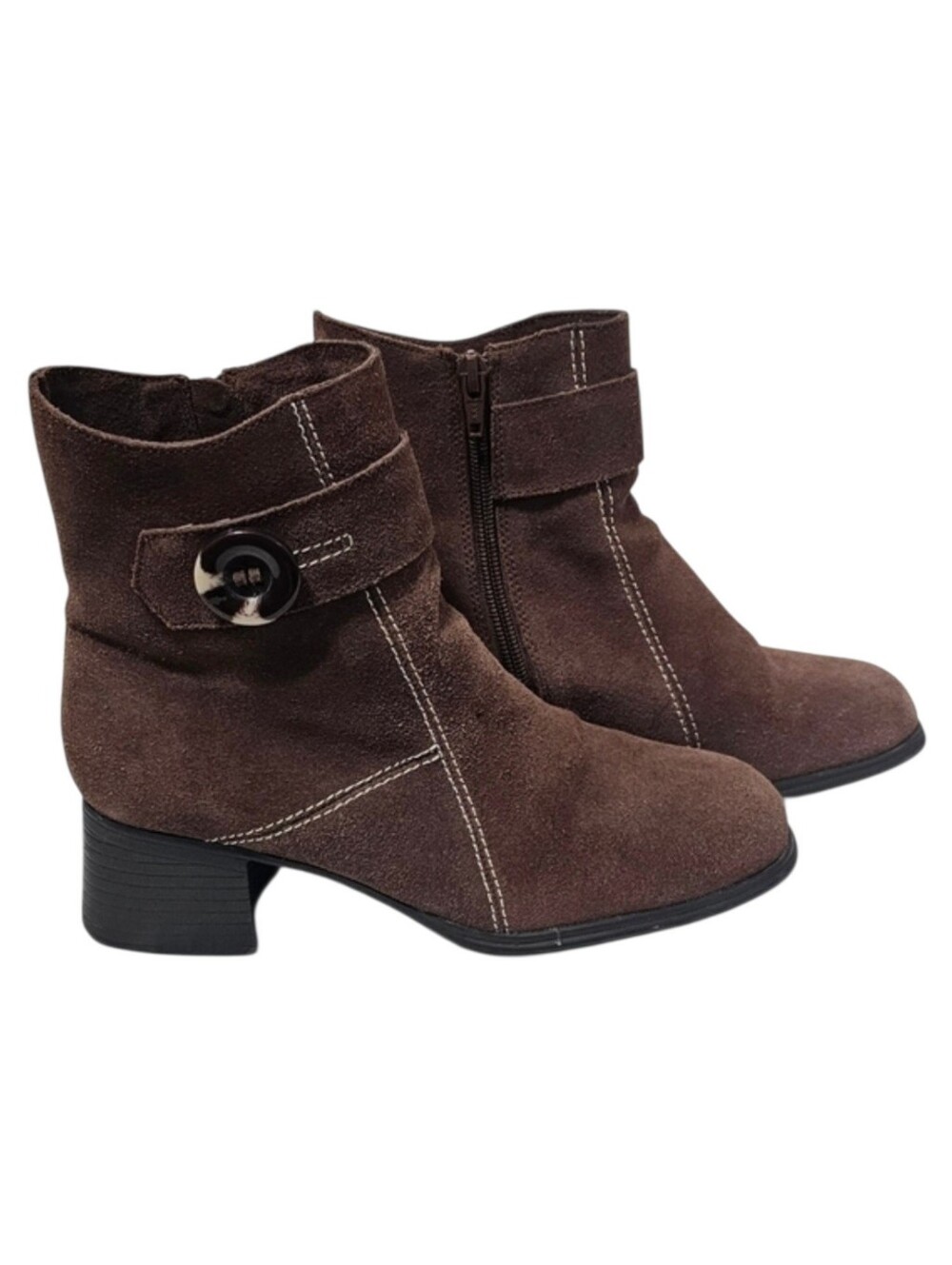Bijou Women's Brown Leather Upper Ankle Boots Whimsigoth 7.5M